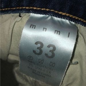 MNML Blue Jeans Zipper ankle Jeans. Size 33.